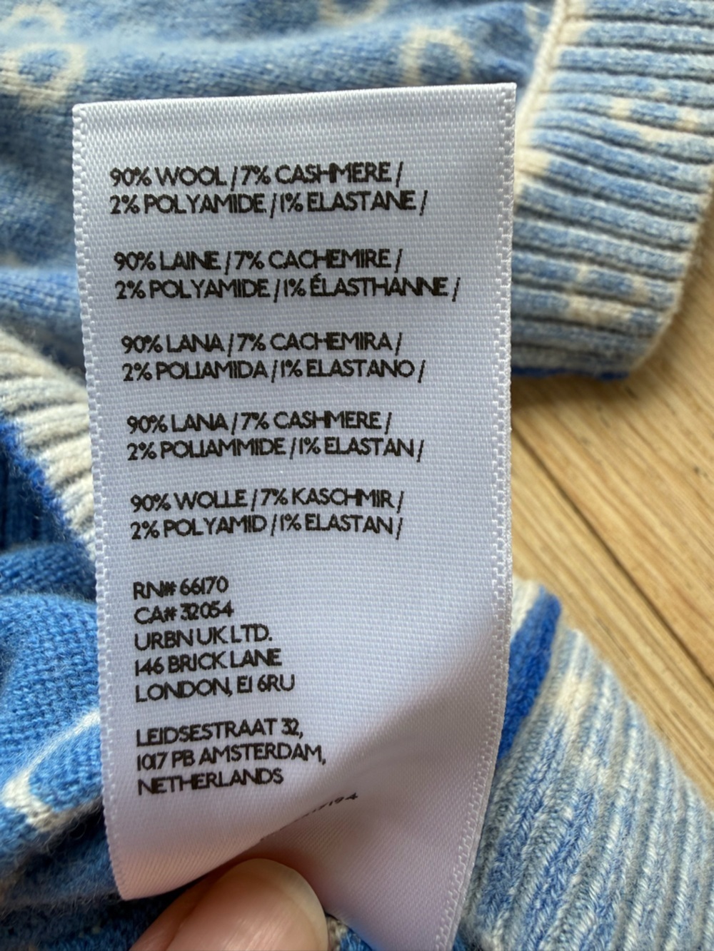 Free People Isla Patterned Cardigan Blue Wool Cashmere Knit BNWT Size L 💙🩵💙🩵 - Picture 12 of 12